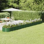 vidaXL Lit surélevé de jardin Acier enduit de poudre 620x80x36 cm Vert