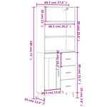 vidaXL Buffet haut Chêne marron 69 5x34x180 cm Bois d'ingénierie