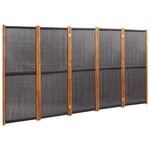 vidaXL Cloison de séparation 5 panneaux Noir 350x180 cm