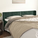 vidaXL Tête de lit avec oreilles Vert foncé 163x16x78/88 cm Velours