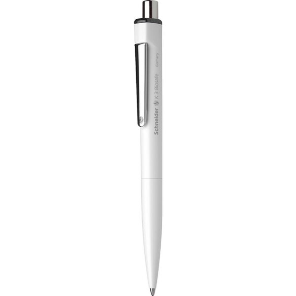 Stylo à bille K3 Biosafe blanc Pte Moyenne Noir SCHNEIDER