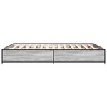 vidaXL Cadre de lit sonoma gris 140x200 cm bois d'ingénierie et métal
