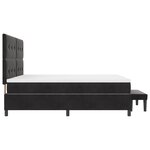 vidaXL Lit avec sommier et matelas & banc noir 200x200 cm en velours