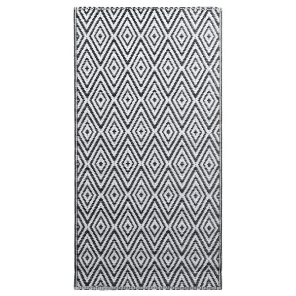 vidaXL Tapis d'extérieur Blanc et noir 190x290 cm PP
