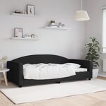 vidaXL Lit de repos noir 100x200 cm tissu