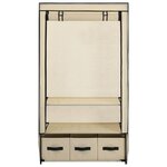 vidaXL Garde-robe Crème 87 x 49 x 159 cm Tissu