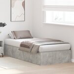 vidaXL Cadre de lit de rangement Gris béton 90x190 cm