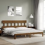 vidaXL Cadre de lit sans matelas marron miel 200x200cm bois pin massif