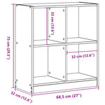 vidaXL Bibliothèque chêne sonoma 68 5x32x75 cm bois d'ingénierie