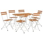 Ensemble de bistro jardin meuble extérieur terrasse pliable 7 pièces bois d'acacia solide et acier 02_0013548