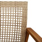 vidaXL Banc de jardin beige 112 cm résine tressée et bois d'acacia
