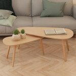 vidaXL Ensemble de tables basses 2 Pièces Bois de pin massif Marron