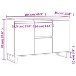 vidaXL Buffet blanc 104x35x70 cm bois d'ingénierie