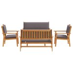 Ensemble de canapé de jardin 5 pièces vidaXL avec coussins en bois d'acacia massif