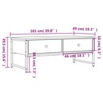 vidaXL Table basse chêne marron 101x49x39 5 cm bois d'ingénierie