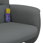 vidaXL Fauteuil de massage inclinable et repose-pieds gris foncé tissu