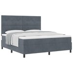 Lit Box Spring avec Matelas Gris Sombre Super King Velours