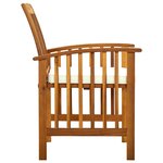 vidaXL Chaises à manger de jardin lot de 2 et coussins acacia massif