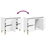 vidaXL Meuble d'évier blanc 80x33x60 cm bois d'ingénierie