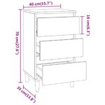 vidaXL Table de chevet sonoma gris 40x35x70 cm bois d'ingénierie
