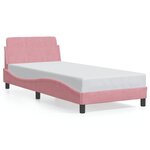 vidaXL Cadre de lit et tête de lit sans matelas rose 80x200 cm velours