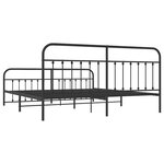 vidaXL Cadre de lit métal sans matelas avec pied de lit noir 193x203cm