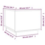 vidaXL Table basse Gris 40x50x35 cm Bois massif de pin