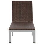 vidaXL Chaise longue avec roues Résine tressée Marron
