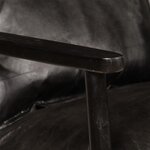 vidaXL Canapé à 2 places Cuir véritable avec bois d'acacia Noir