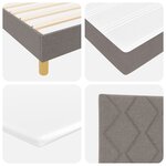 Lit avec sommiers vidaXL et matelas taupe 200x200 cm en tissu