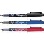 Pochette de 6 stylos feutre V-Sign pointe moyenne 0.6mm couleurs assortis PILOT