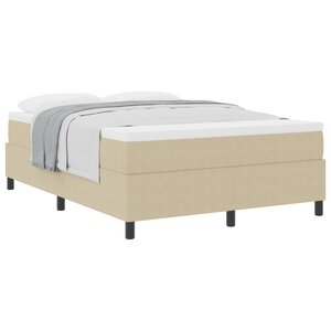 vidaXL Lit à ressorts avec Matelas Vert Clair Gris 140x200 cm Tissu en velours côtelé