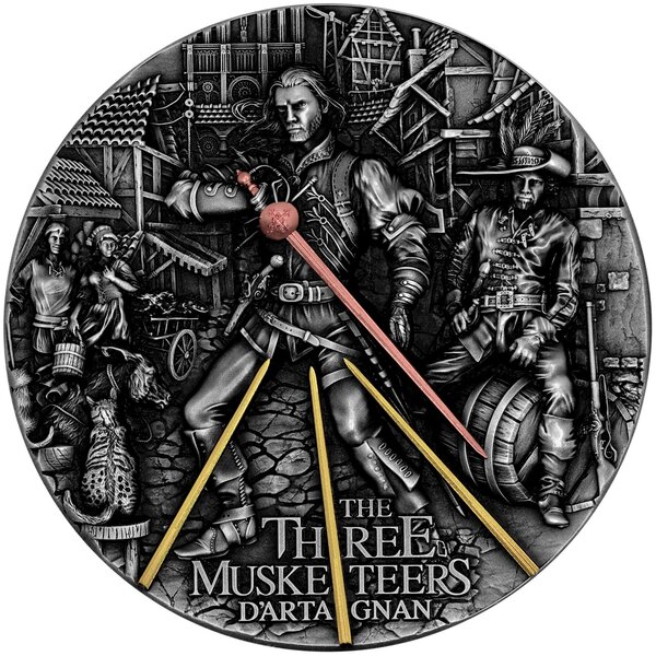 D'ARTAGNAN The Three Musketeers 2 Once Argent Monnaie 5 Dollars Niue 2022