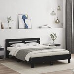 vidaXL Cadre de lit avec LED sans matelas noir 140x190 cm