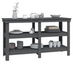 vidaXL Banc de travail Gris 142 5x50x80 cm Bois de pin massif