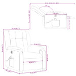 vidaXL Fauteuil inclinable de massage électrique Gris clair Tissu