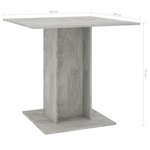 vidaXL Table à manger Gris béton 80x80x75 cm bois d'ingénierie