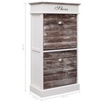 vidaXL Armoire à chaussures Marron 50 x 28 x 98 cm Bois de Paulownia