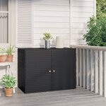 vidaXL Armoire de rangement jardin Noir 100x55 5x80 cm Résine tressée