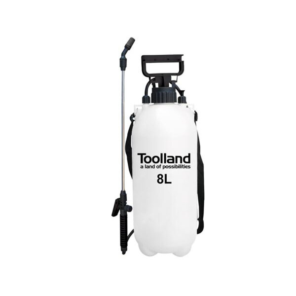 Vaporisateur à pression  lance  buse réglable  indicateur de niveau  sangle  8 L  système à pompe  blanc/noir