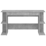 Bureau table poste de travail meuble d'ordinateur informatique étude 140 x 50 x 75 cm bois d'ingénierie gris 02_0023837