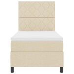 vidaXL Lit à ressort avec matelas crème 100x200 cm tissu