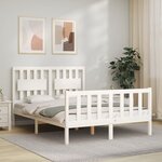 vidaXL Cadre de lit sans matelas blanc bois de pin massif