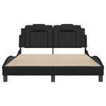 vidaXL Cadre de lit avec LED sans matelas noir 140x190 cm