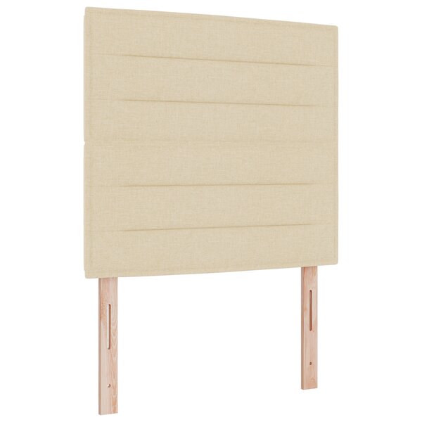 vidaXL Cabeza de lit LED Design Lignes Crème 90 cm Tissu