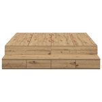 vidaXL Lit de rangement en chêne artisanal 135x190 cm
