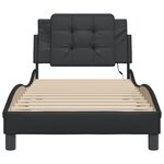 vidaXL Cadre de lit avec lumière LED noir 90x190 cm similicuir