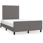 vidaXL Cadre de lit avec tête de lit gris 120x190 cm similicuir