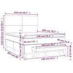 vidaXL Sommier à lattes de lit avec matelas Crème 140x200 cm Tissu
