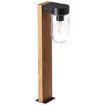 BRILLIANT - CABAR Borne extérieure - coloris bois foncé/noir - métal/verre E27 1x40W